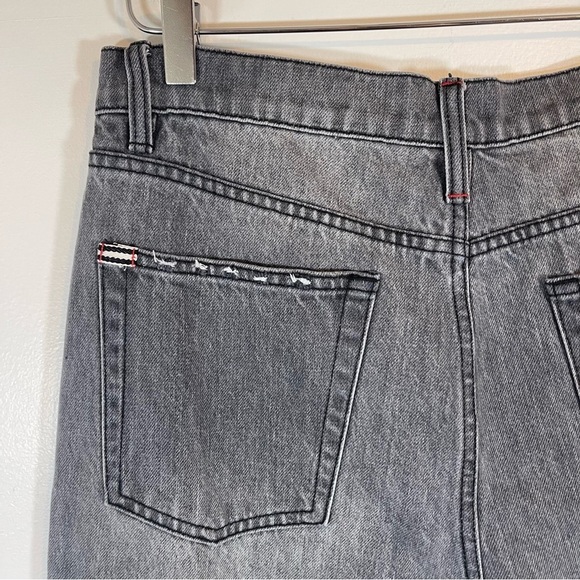 Alice & Olivia Womens Grey Distress High Rise Wide Leg Boyfriend Jeans Size 30 - Picture 8 of 14